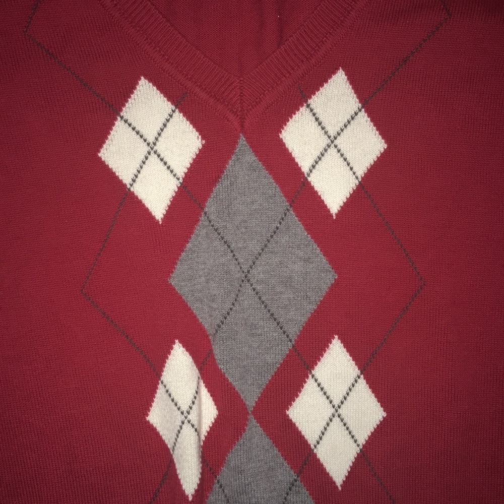 Red Argyll Pattern Sweater - image 3